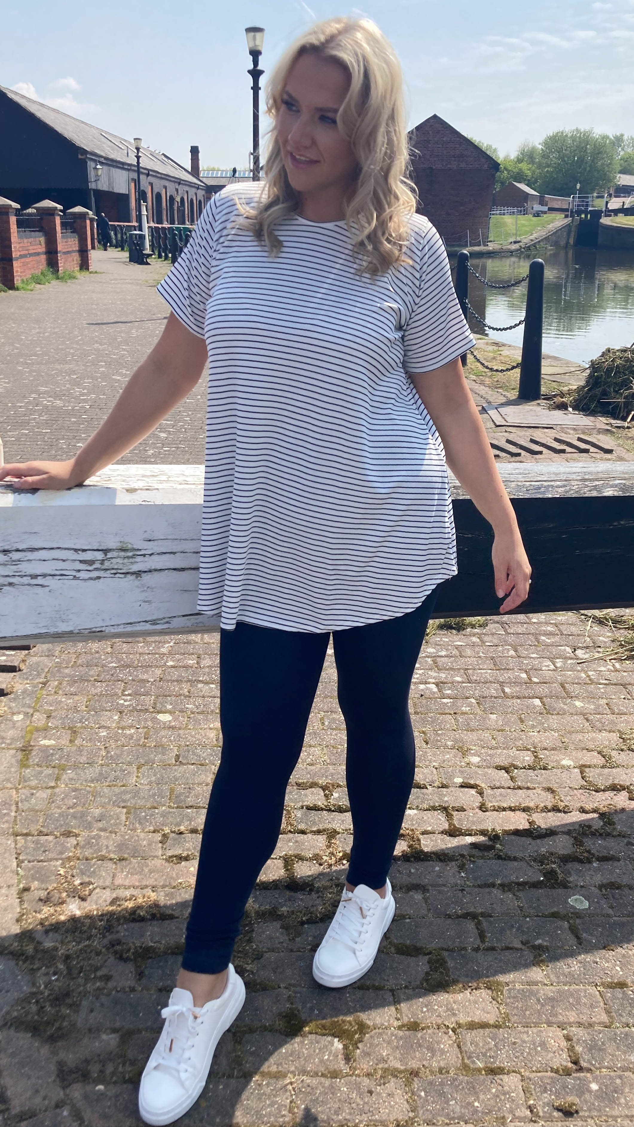 CurveWow Soft Touch Basic Leggings Navy