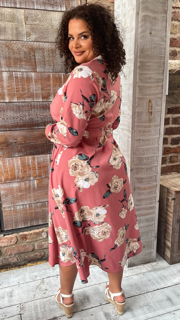 evolving shirt dress pink curve Alvita Dress (CURVE)- Pink- Preorder 1XL