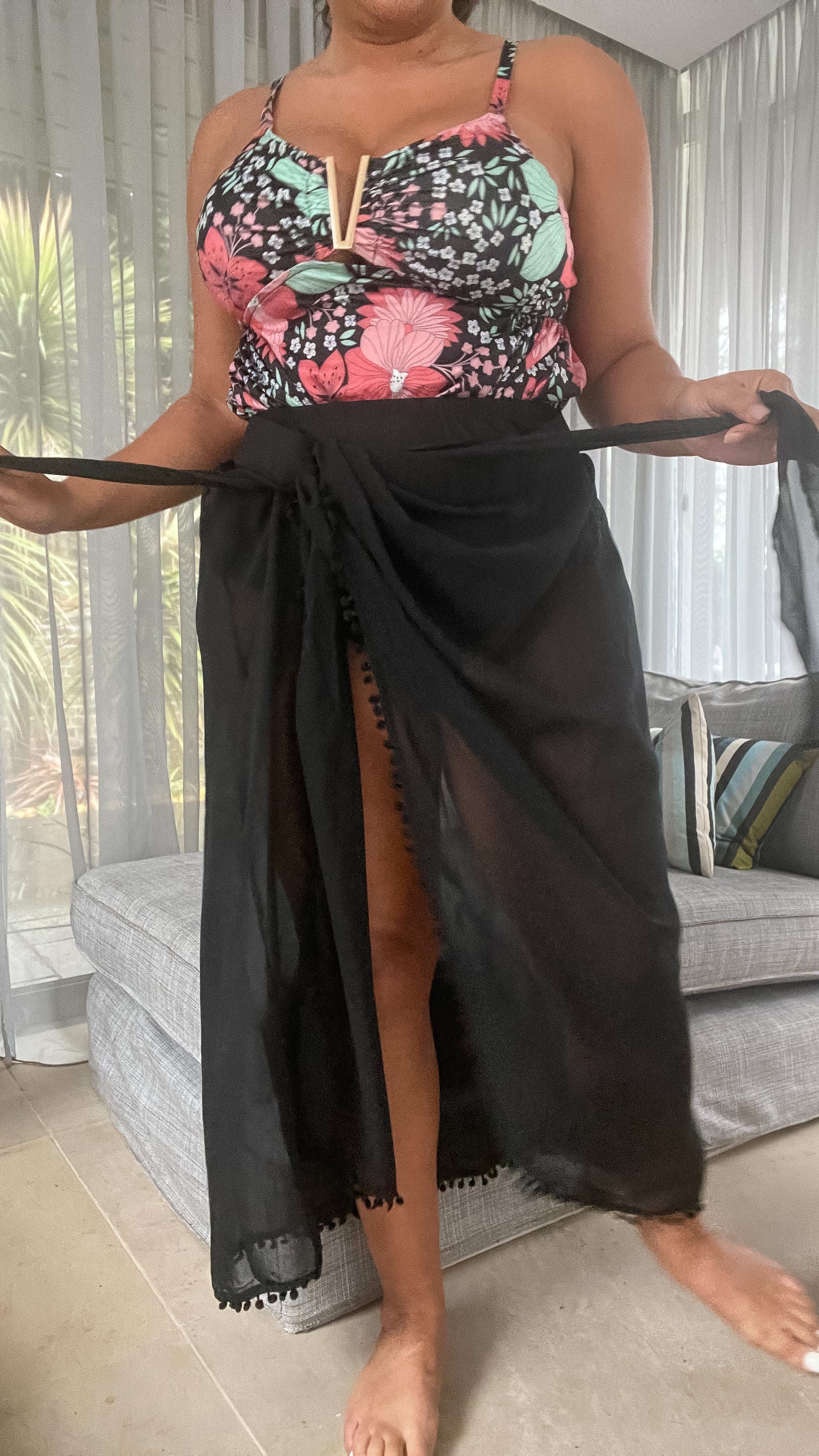 CurveWow Black Maxi Sarong