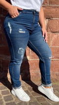CurveWow Mom Jeans Mid Wash -Regular