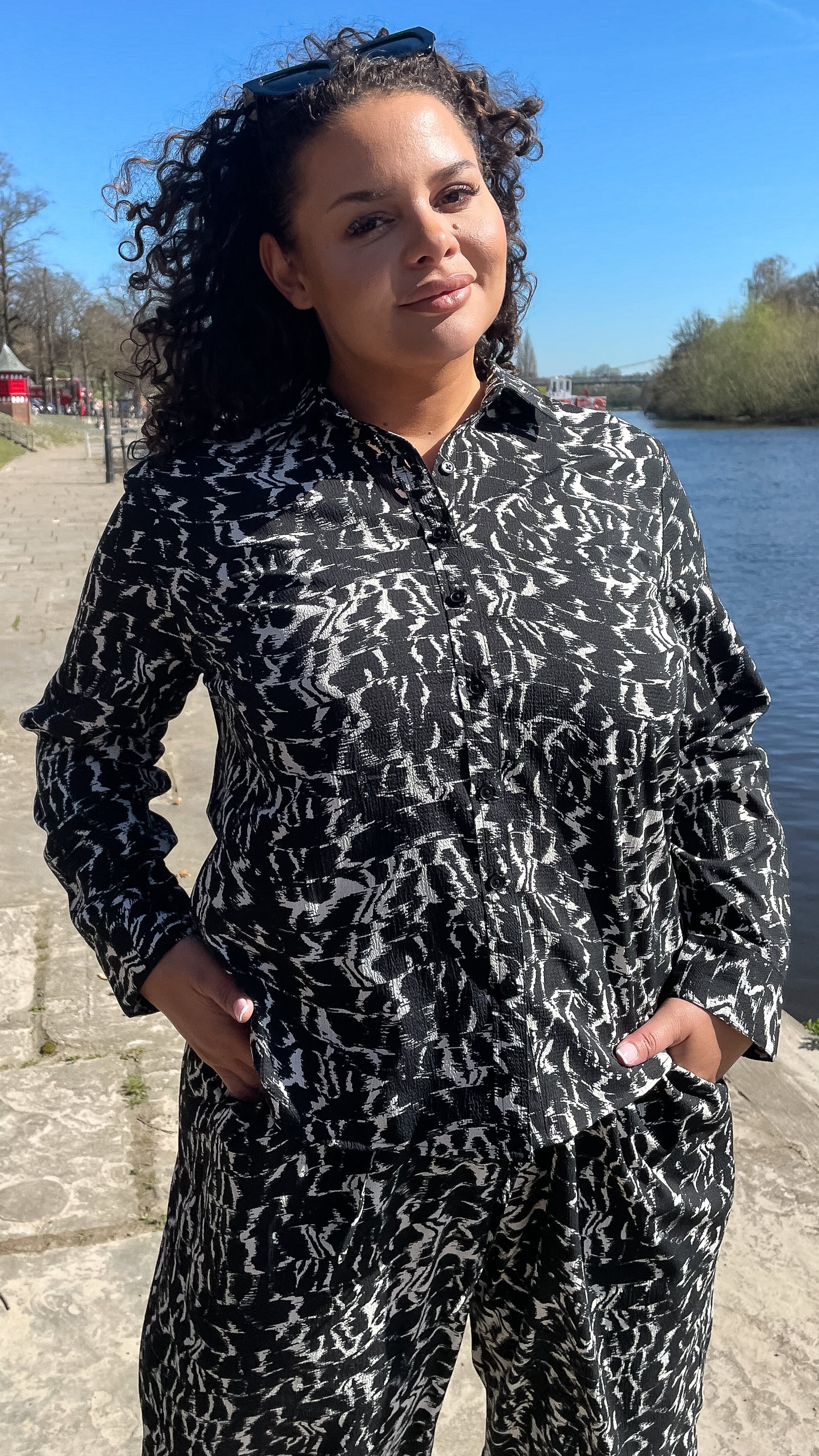 CurveWow Mono Print Long Sleeve Shirt