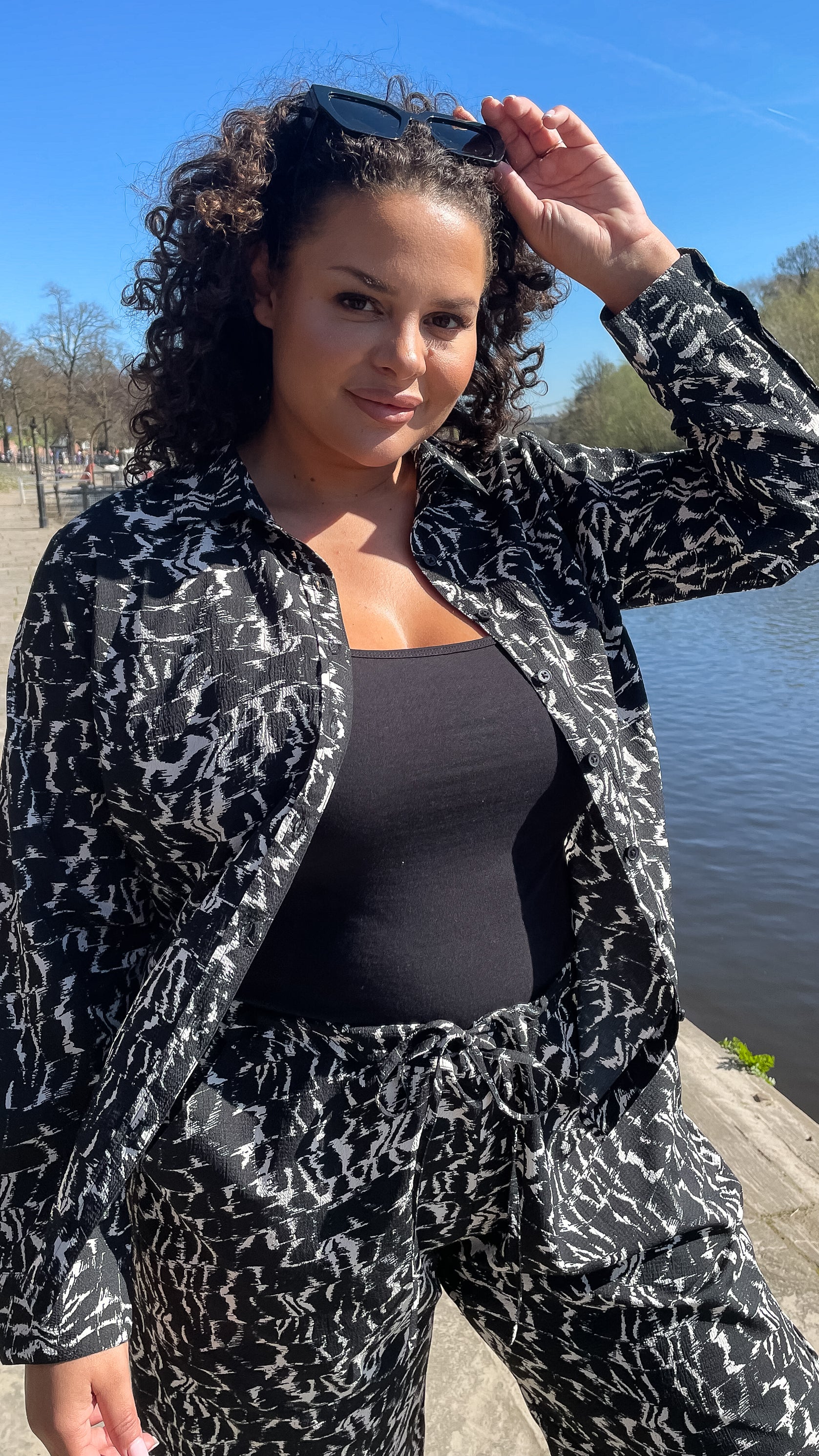 CurveWow Mono Print Long Sleeve Shirt