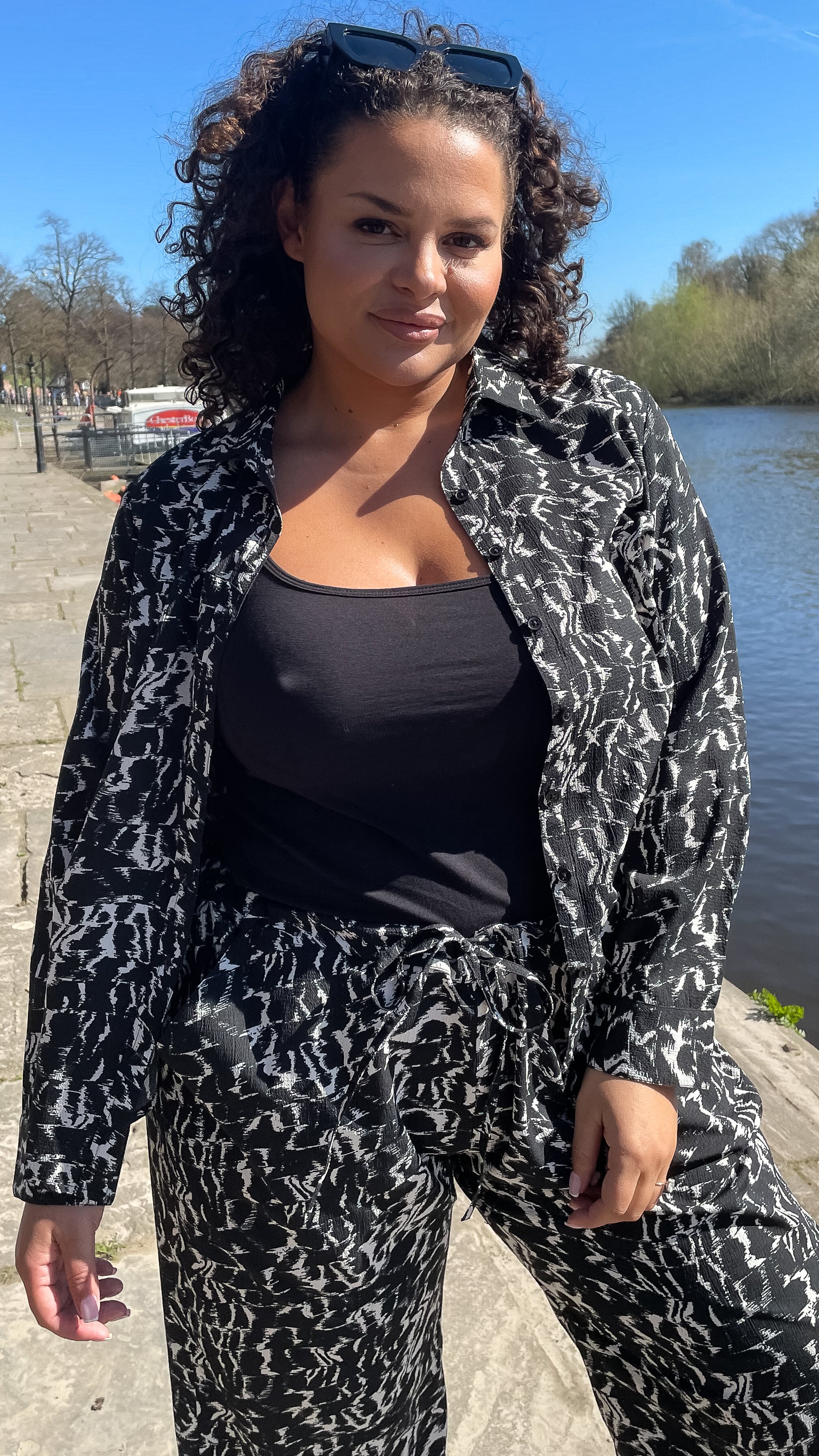 CurveWow Mono Print Long Sleeve Shirt