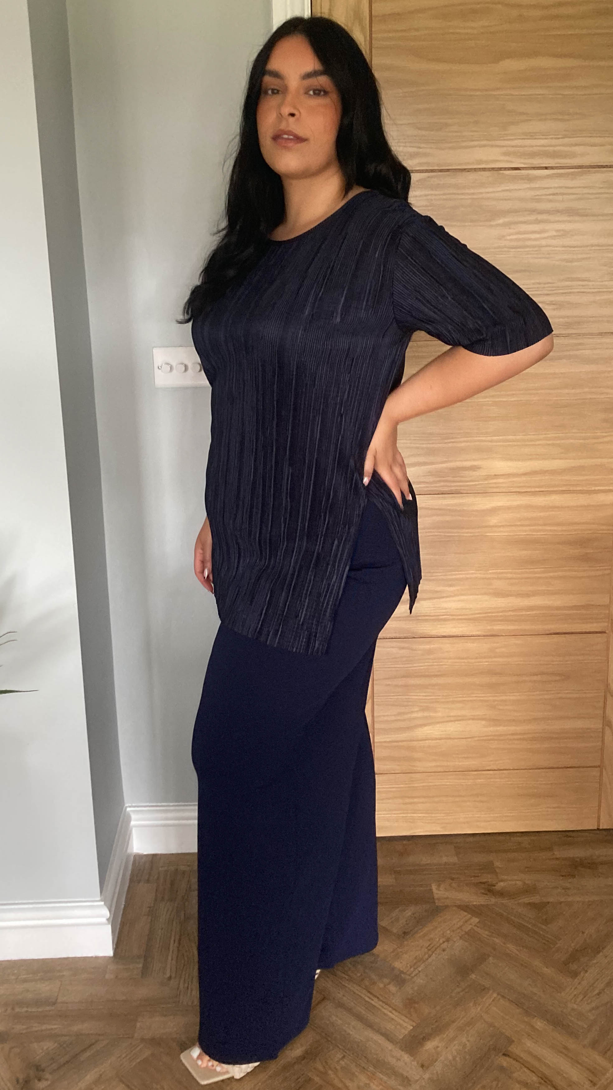 CurveWow Plisse Tunic Navy