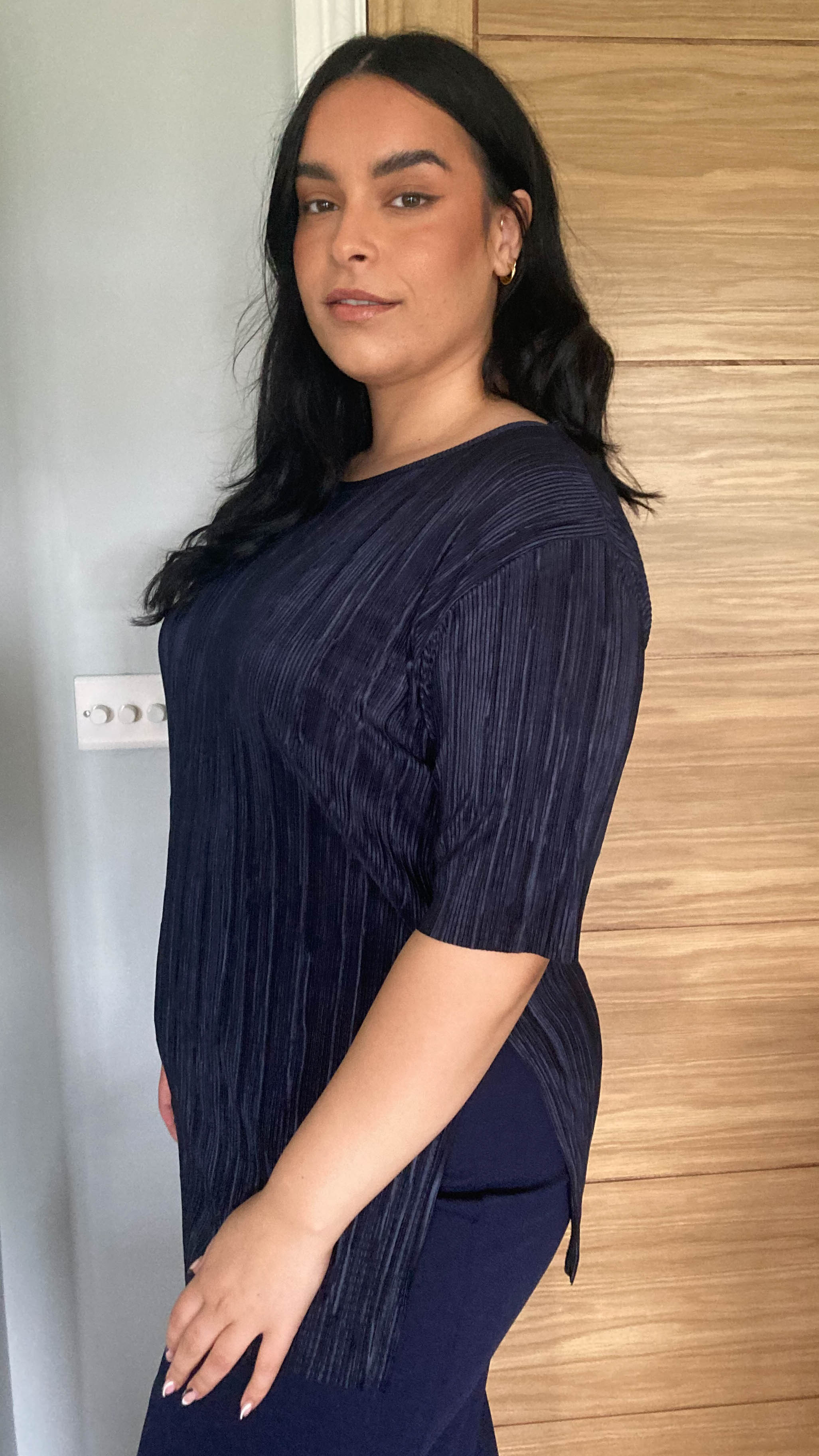 CurveWow Plisse Tunic Navy