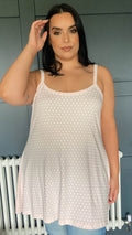 CurveWow Swing Cami Vest Pink With White Polka Dots