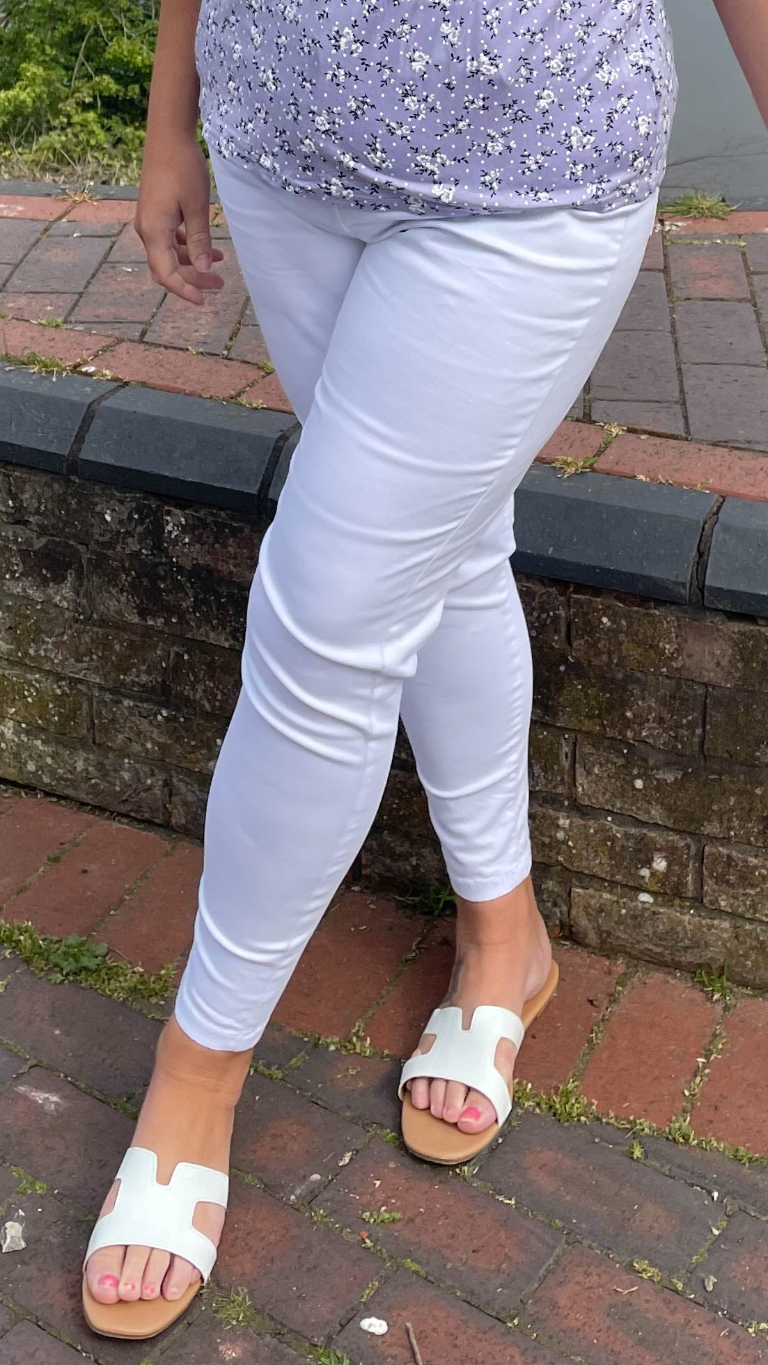 CurveWow Skinny Jeans- White