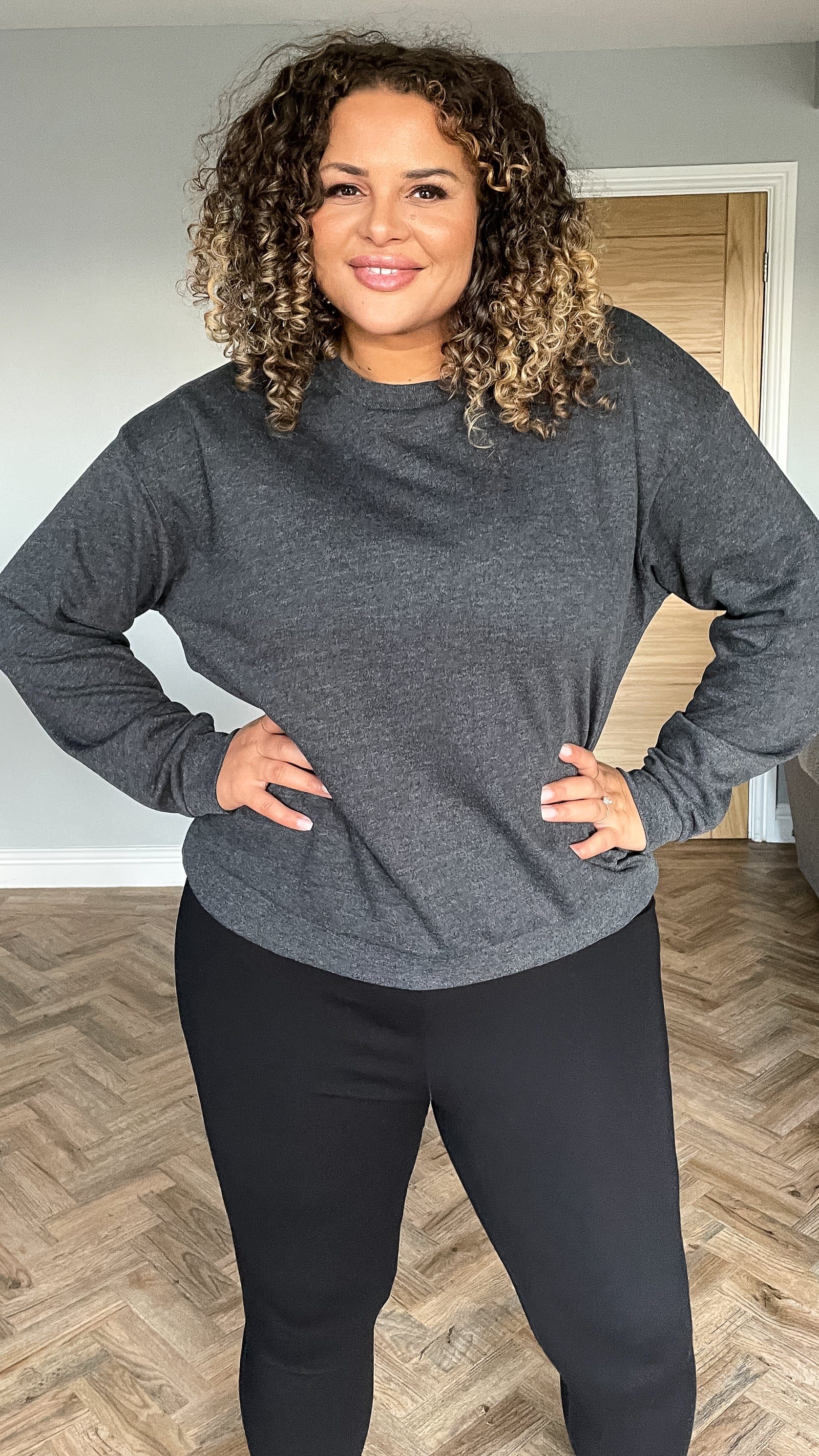 CurveWow Jersey Sweatshirt Charcoal