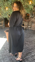 CurveWow Wrap Midi Dress Black