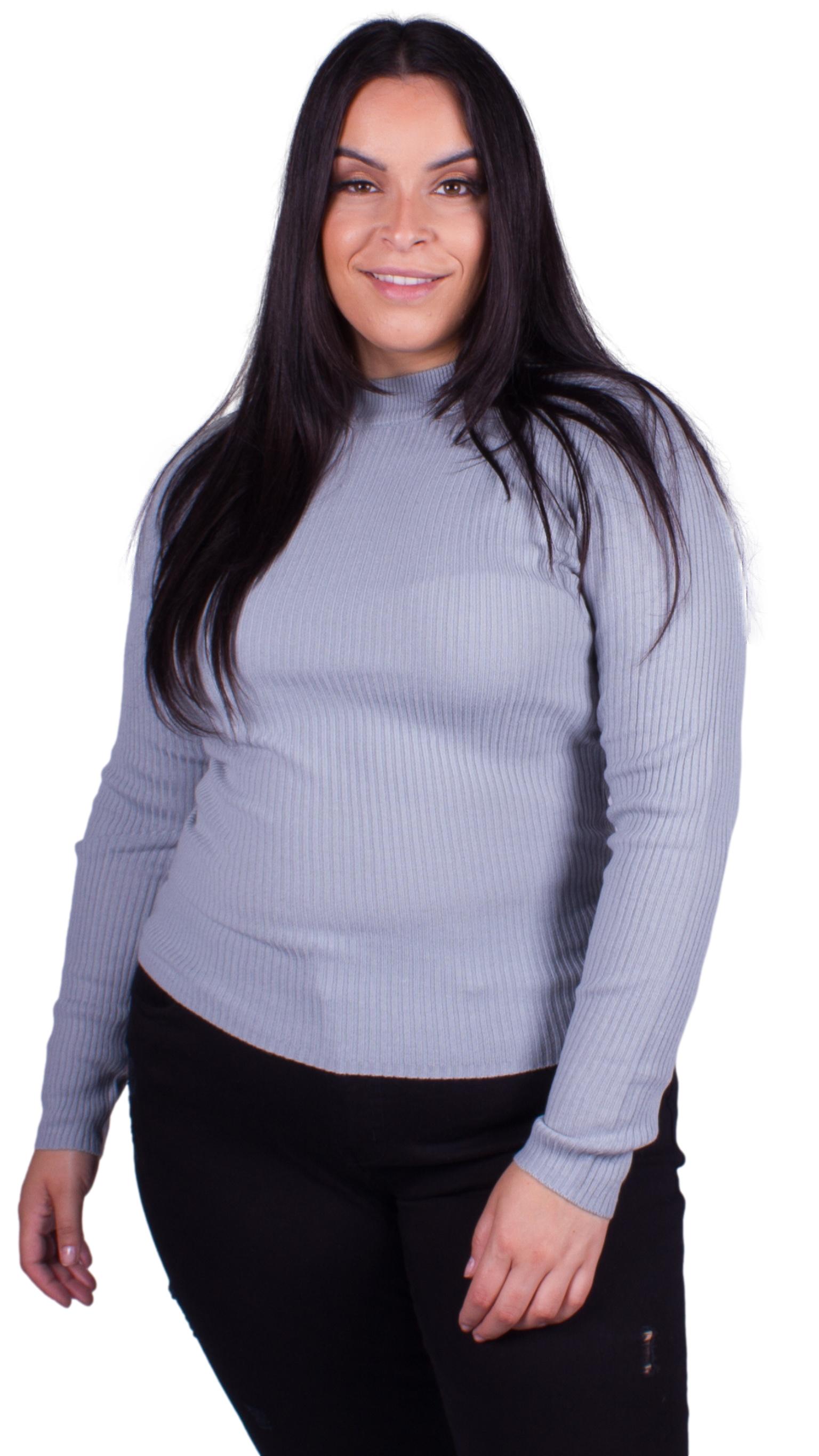 Ariella Ribbed Knit Turtleneck Jumper Blue