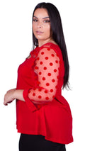 CurveWow Cut-Out Tunic Red