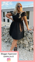 Curvewow Lace Trim Bardot Dress Black