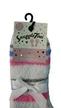 Snuggle Toes 3 Pack Cosy Socks With Gripper White Stripe