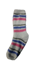 Snuggle Toes 3 Pack Cosy Socks With Gripper White Stripe