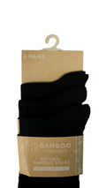 3 Pack Bamboo Plain Socks Black