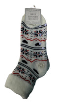 Supersoft Fairisle Design Bed Socks With Gripper White