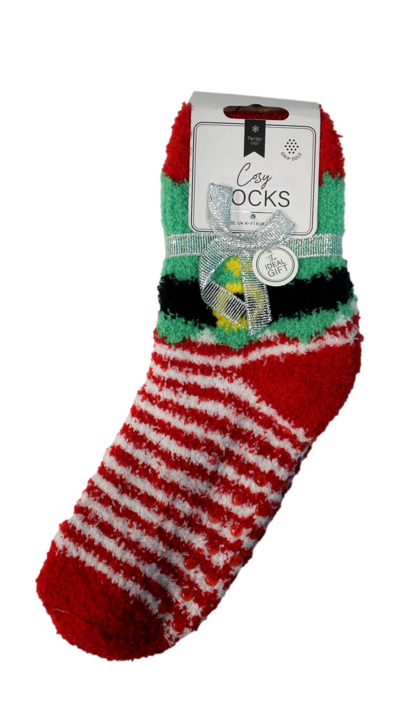 Cosy Christmas Socks Red Stripe