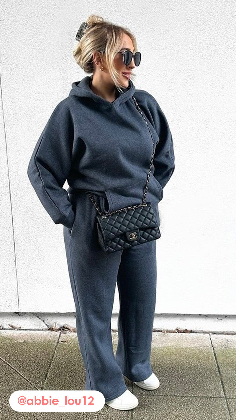 CurveWow Brush Back Dolman Sleeve Hoodie Grey