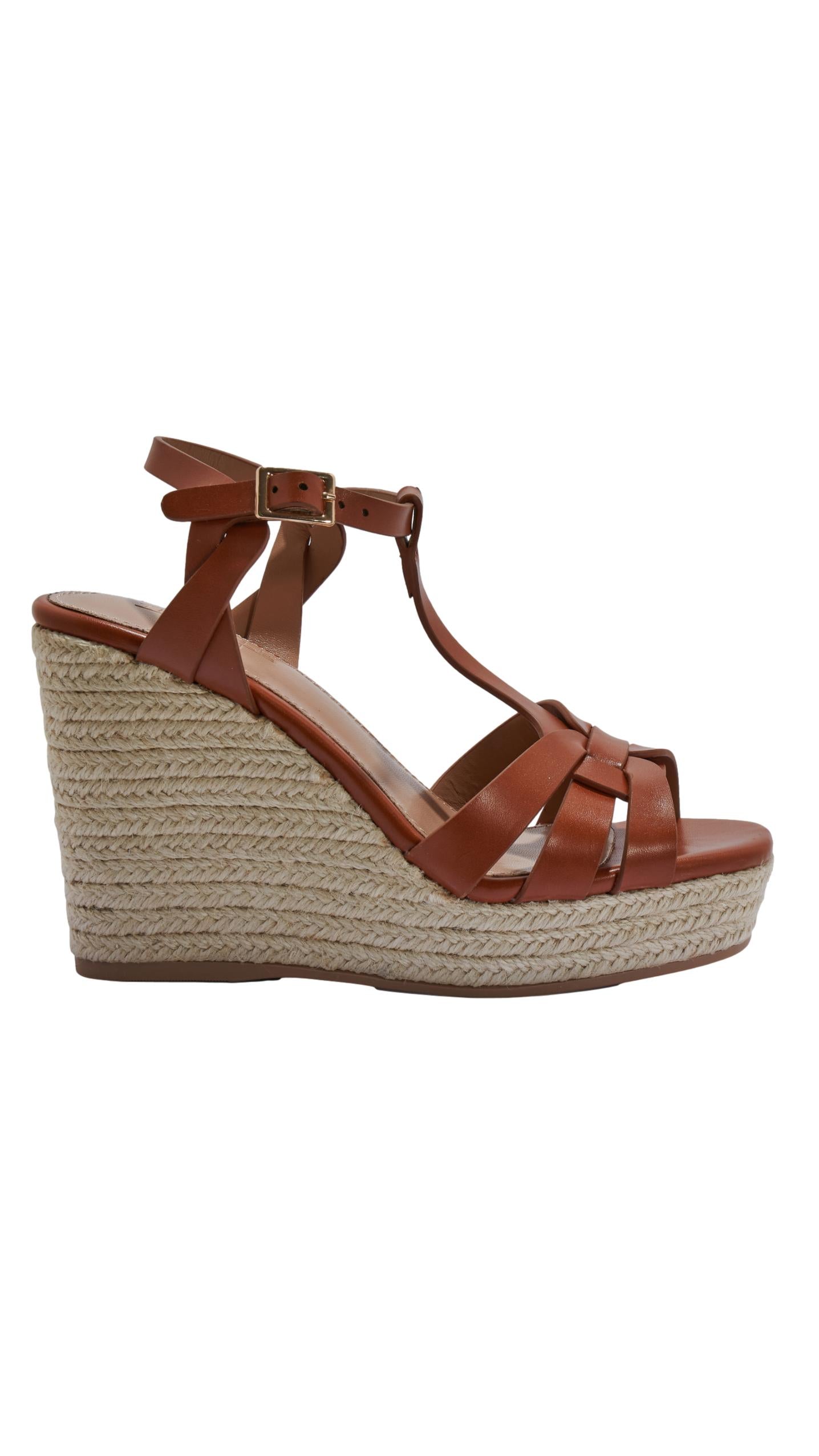Strappy Wedge Brown – Curvewow