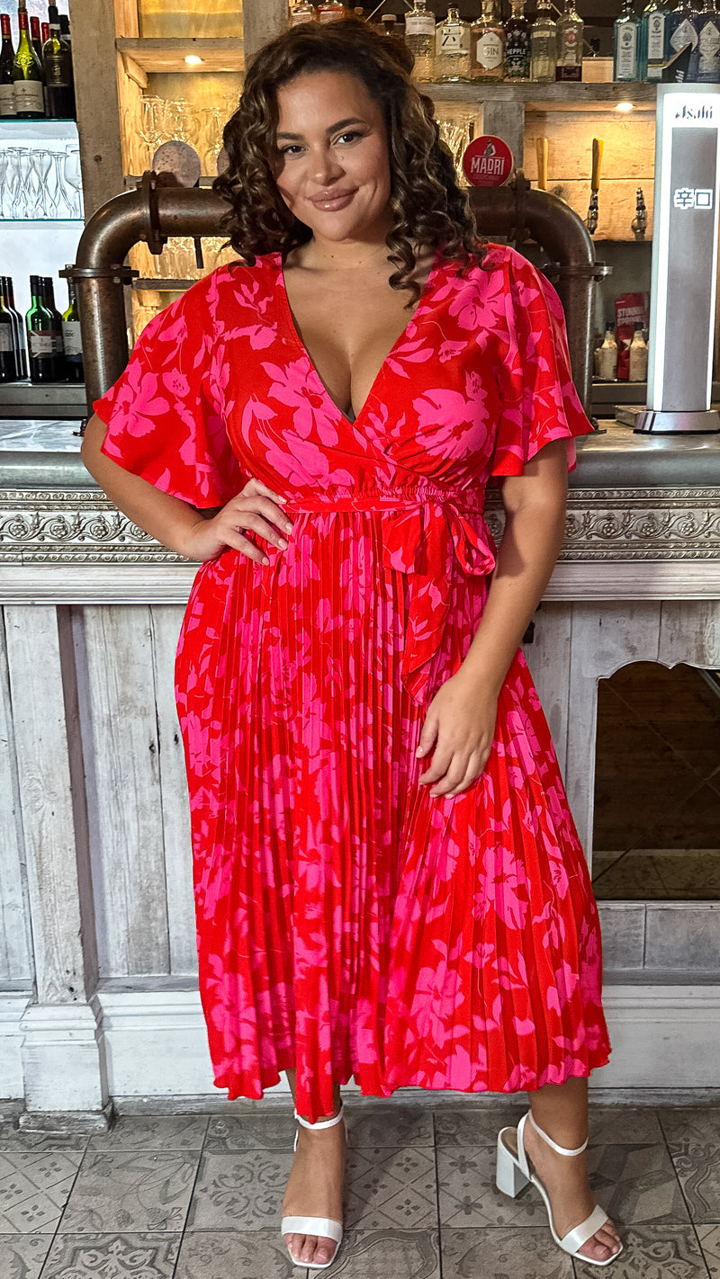CurveWow Wrap Front Sundress Red main image 0