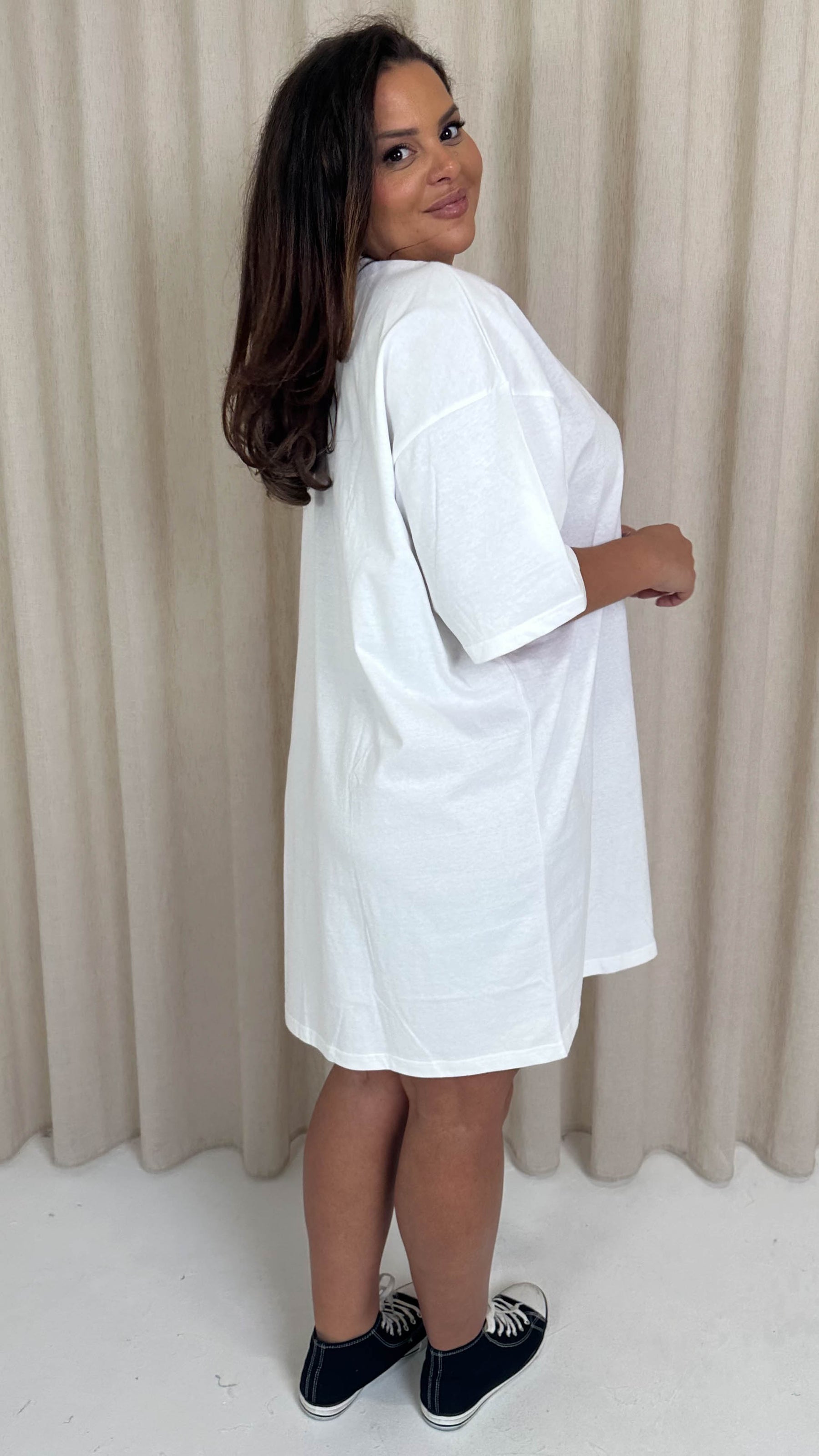 oversized white tee dress 1431GD