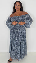 CurveWow Shirred Top Maxi Dress Animal