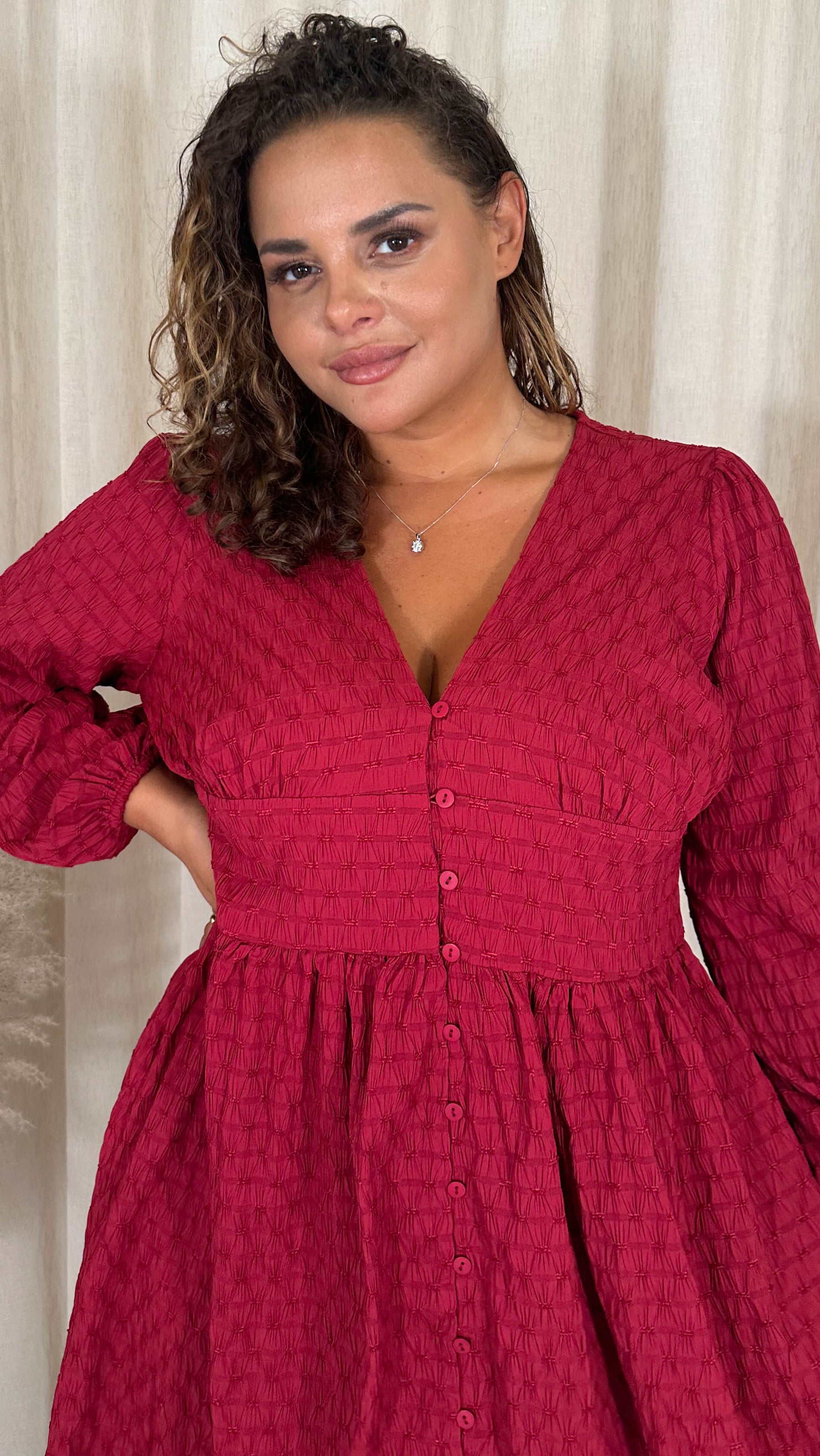 dobby red dress Yours London Women's Plus Size Red Chocolate Brown Metallic Dobby Wrap Dress Size 22-24