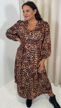 CurveWow Button Front Dress Leopard