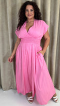 CurveWow Wrap Front Sundress Pink