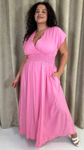 CurveWow Wrap Front Sundress Pink