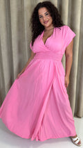 CurveWow Wrap Front Sundress Pink