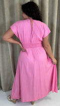 CurveWow Wrap Front Sundress Pink