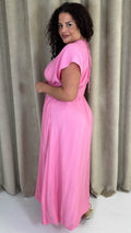 CurveWow Wrap Front Sundress Pink