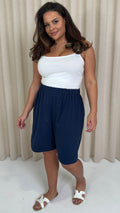 CurveWow Basic Pull On Shorts Navy