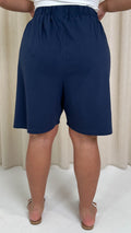 CurveWow Basic Pull On Shorts Navy