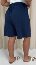 CurveWow Basic Pull On Shorts Navy