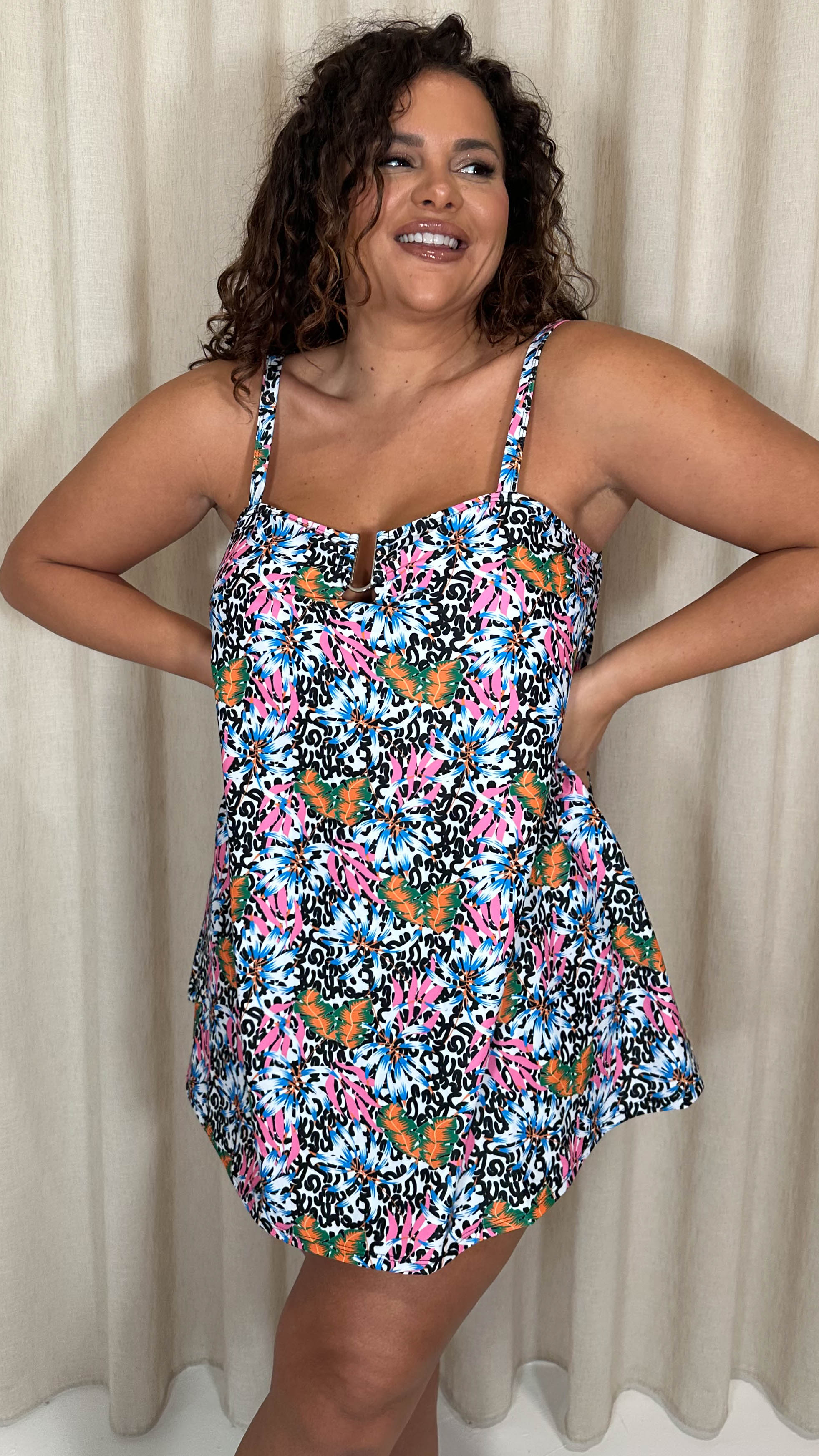 CurveWow Ubar Swimdress Animal Tropical