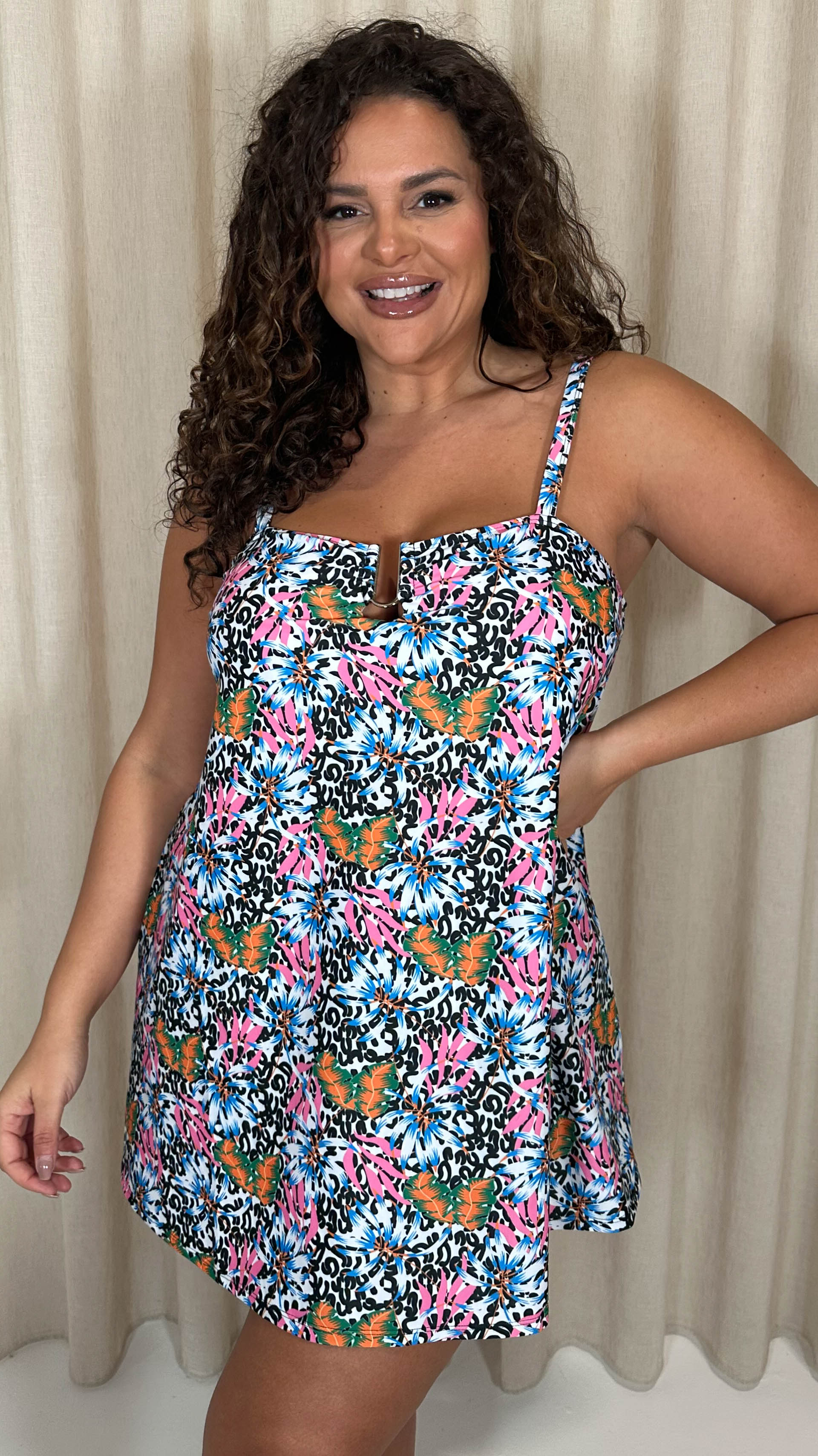 CurveWow Ubar Swimdress Animal Tropical