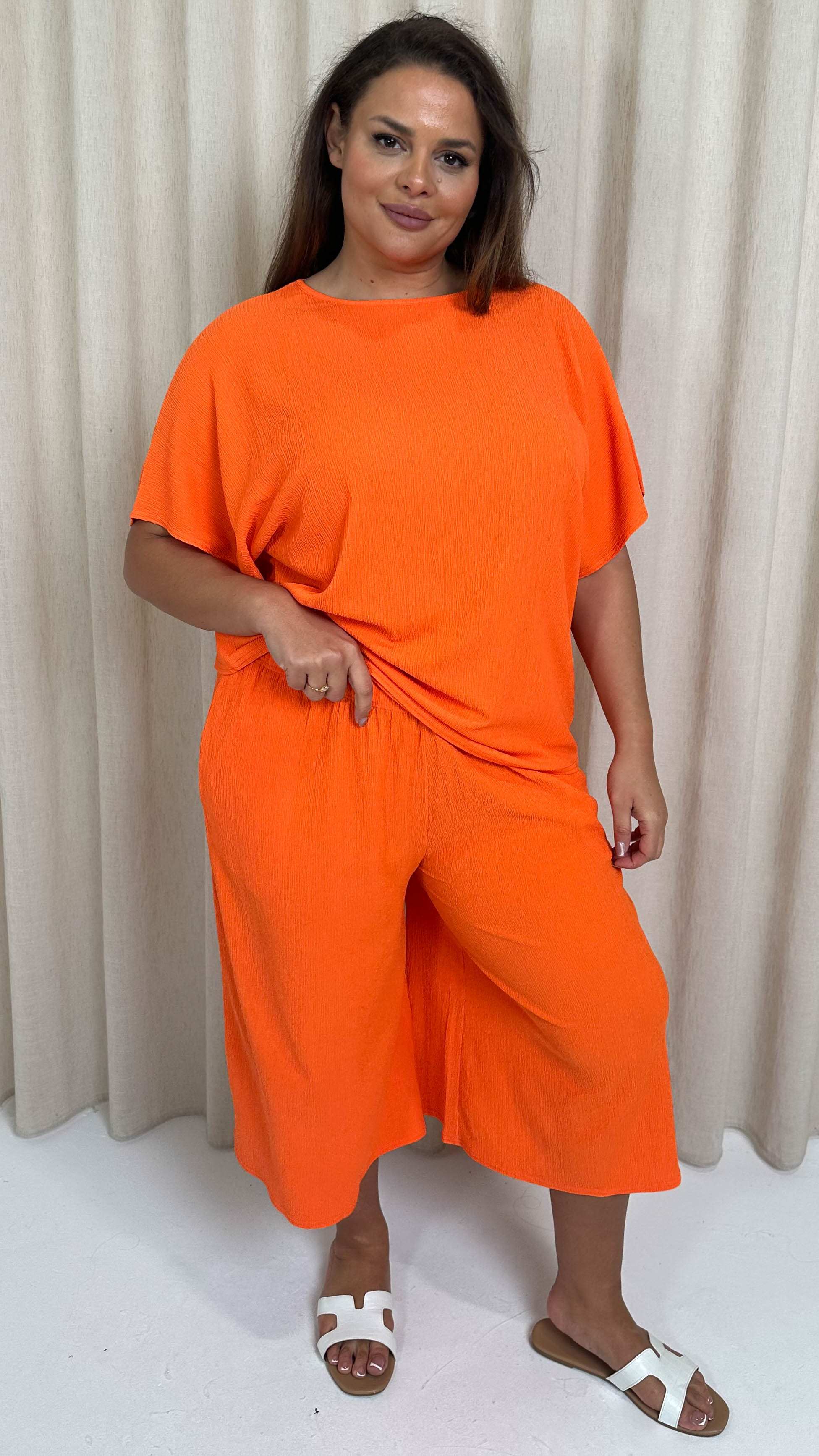 CurveWow Drop Shoulder Boxy T-Shirt Orange