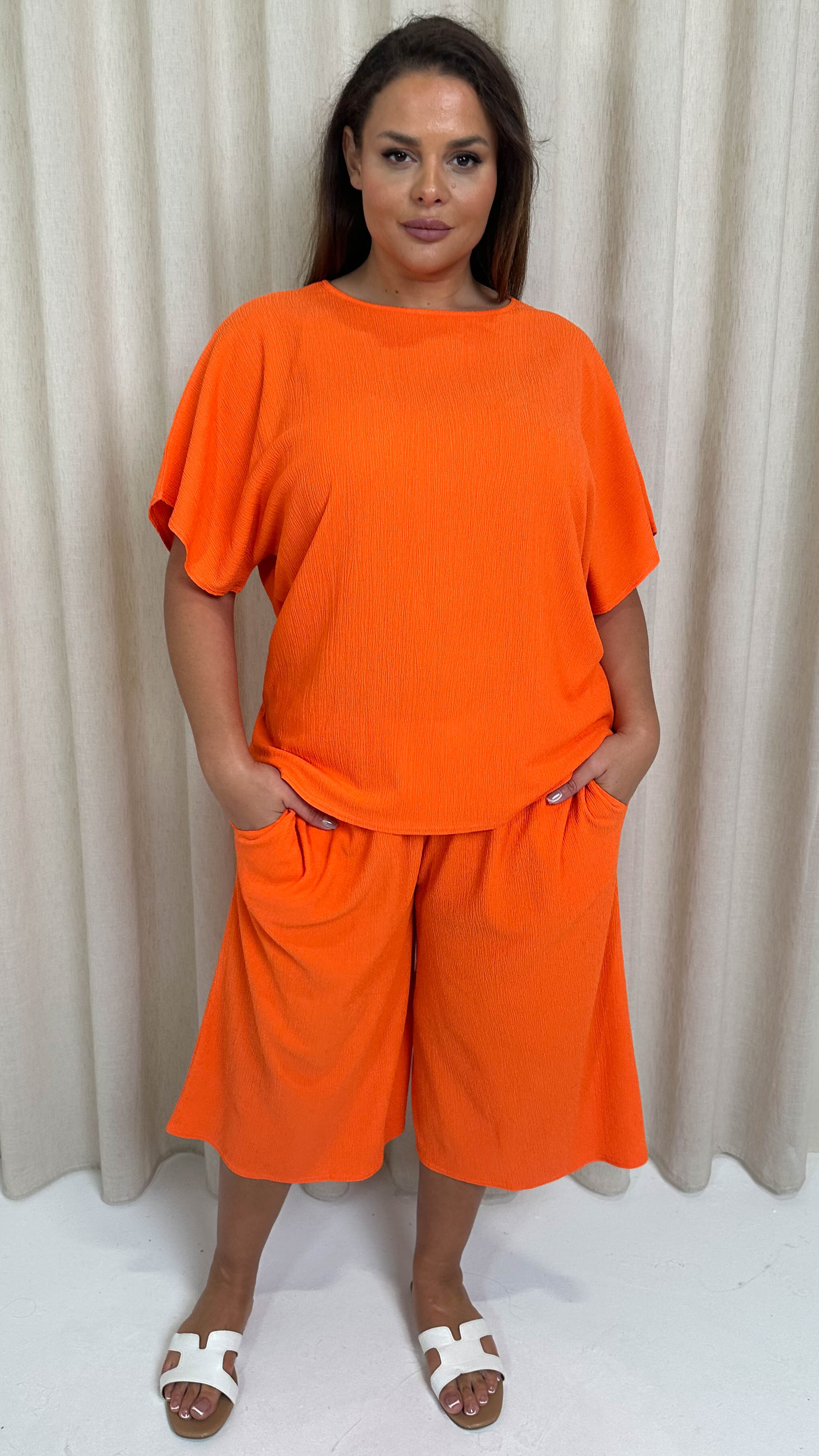 CurveWow Drop Shoulder Boxy T-Shirt Orange