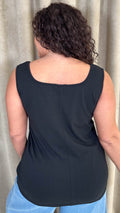 CurveWow Square Neck Basic Vest Black