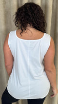 CurveWow Square Neck Basic Vest White