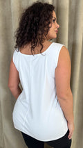 CurveWow Square Neck Basic Vest White