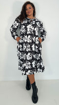 CurveWow Floral Tie Front Midi Dress