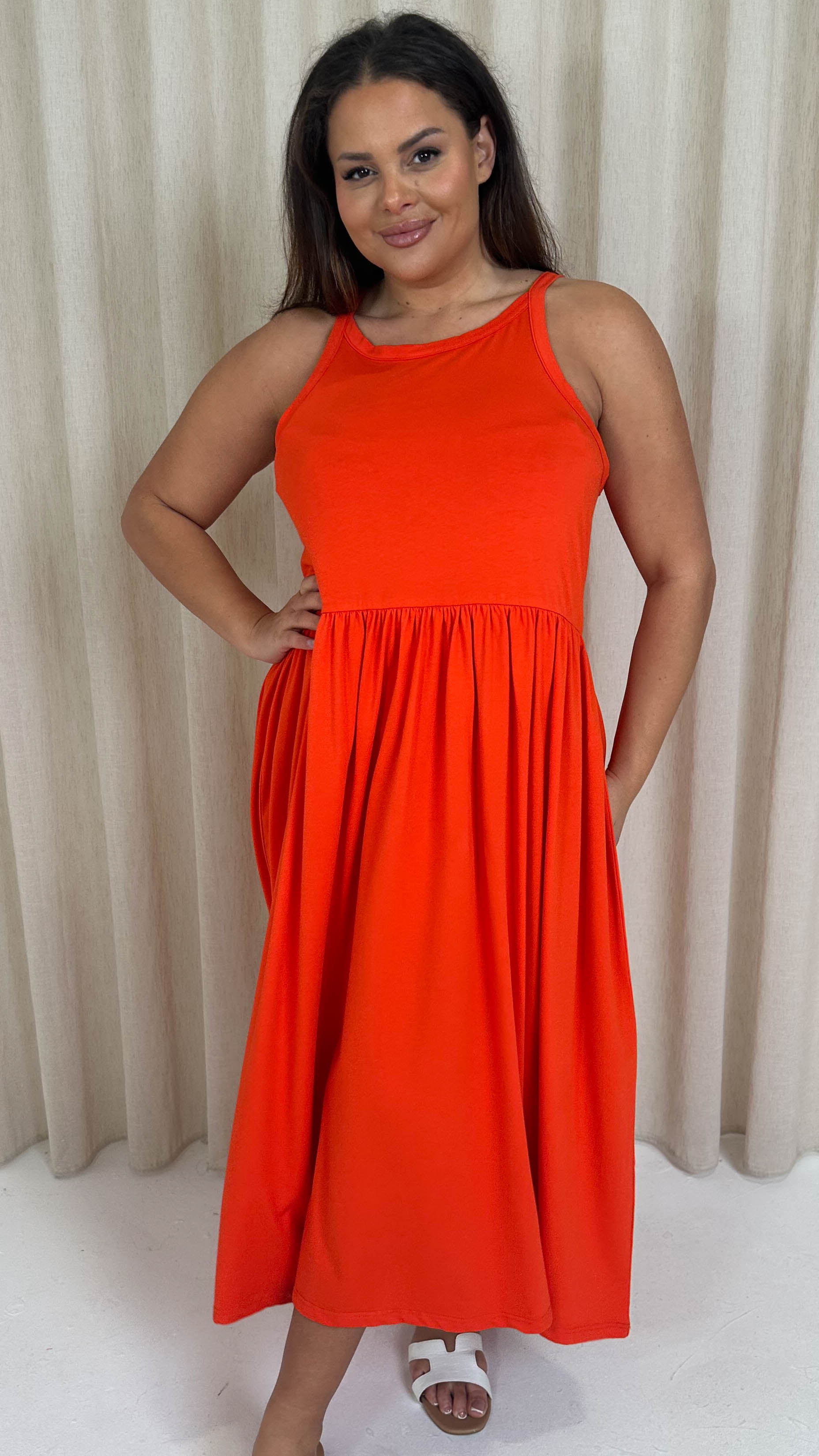 CurveWow Racer Aline Midi Dress Red