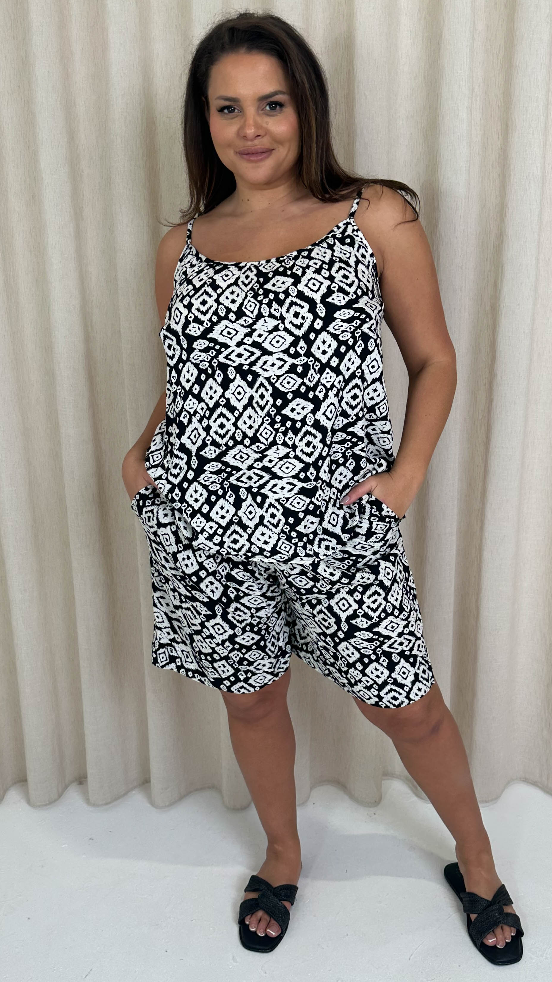 CurveWow Viscose Printed Short Mono Aztec