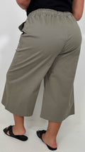 CurveWow Chambray Culottes Khaki
