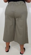 CurveWow Chambray Culottes Khaki