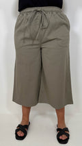 CurveWow Chambray Culottes Khaki