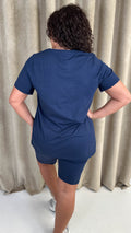 CurveWow Basic T-Shirt & Cycle Short Set Navy